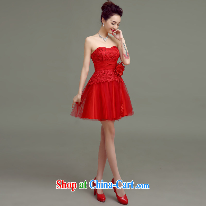According to T-shirts to timely still bridal wedding toast service 2015 spring and summer new wedding dresses small Korean wiped chest retro graphics thin red evening dress red, according to t-shirts to adapter, and shopping on the Internet