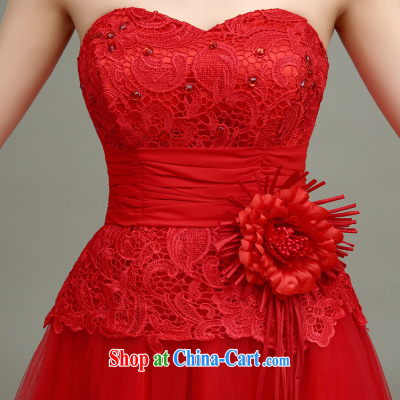 According to T-shirts to timely still bridal wedding toast service 2015 spring and summer new wedding dresses small Korean wiped chest retro graphics thin red evening dress red, according to t-shirts to adapter, and shopping on the Internet