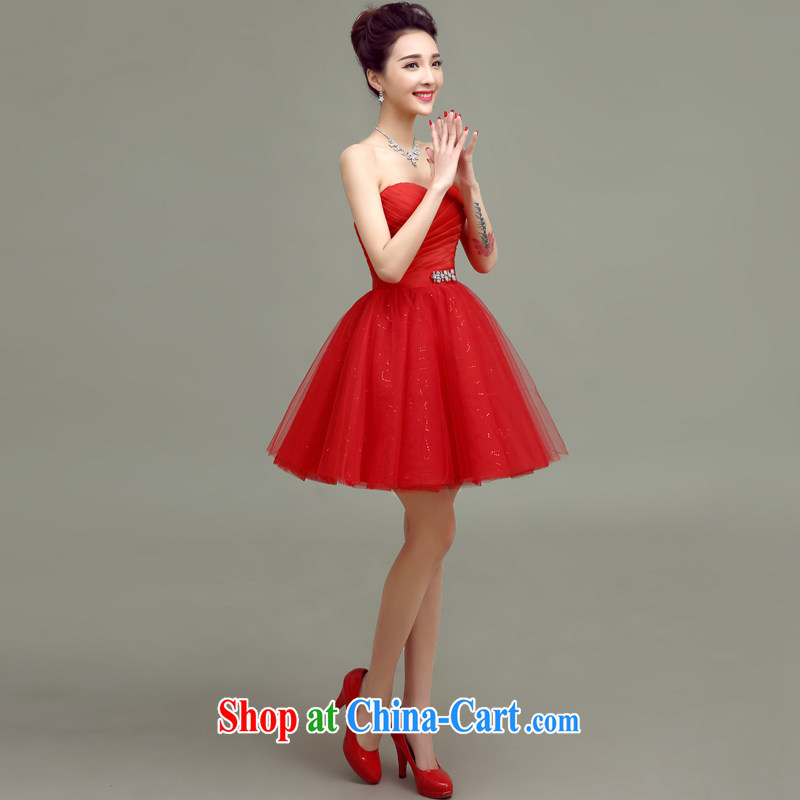According to T-shirts to the bridal toast service 2015 new wedding dresses small spring and summer Korean fashion red short wedding dresses bridal evening dress red XXL, Netherlands according to the law, and, on-line shopping