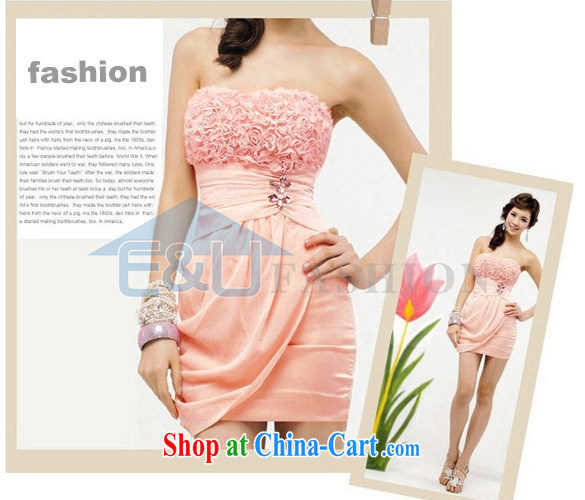 Hin-fly 2015 summer women new pink three-dimensional roses sexy cute wipe chest skirt small dress B 1240 pink are code pictures, price, brand platters! Elections are good character, the national distribution, so why buy now enjoy more preferential! Health