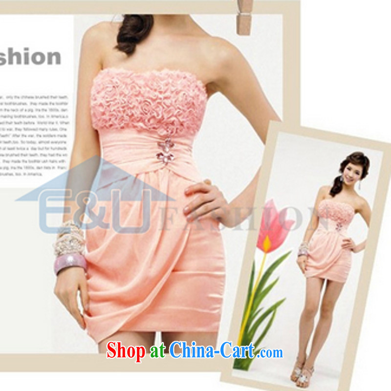 Hin-fly 2015 summer women new pink three-dimensional roses sexy lovely Mary Magdalene dress chest small dress B 1240 pink, code, Hennessy Road dream fly, and, shopping on the Internet