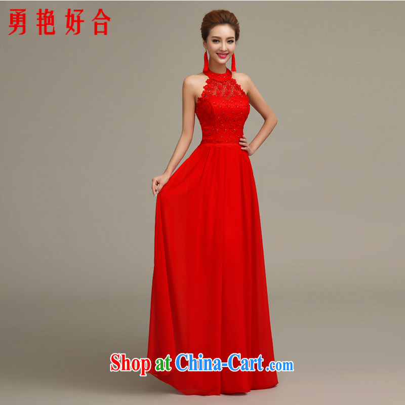 Yong-yan and 2015 new bride toast clothing dress spring and summer is also red long marriage, Uganda small dress shaggy dress red long M