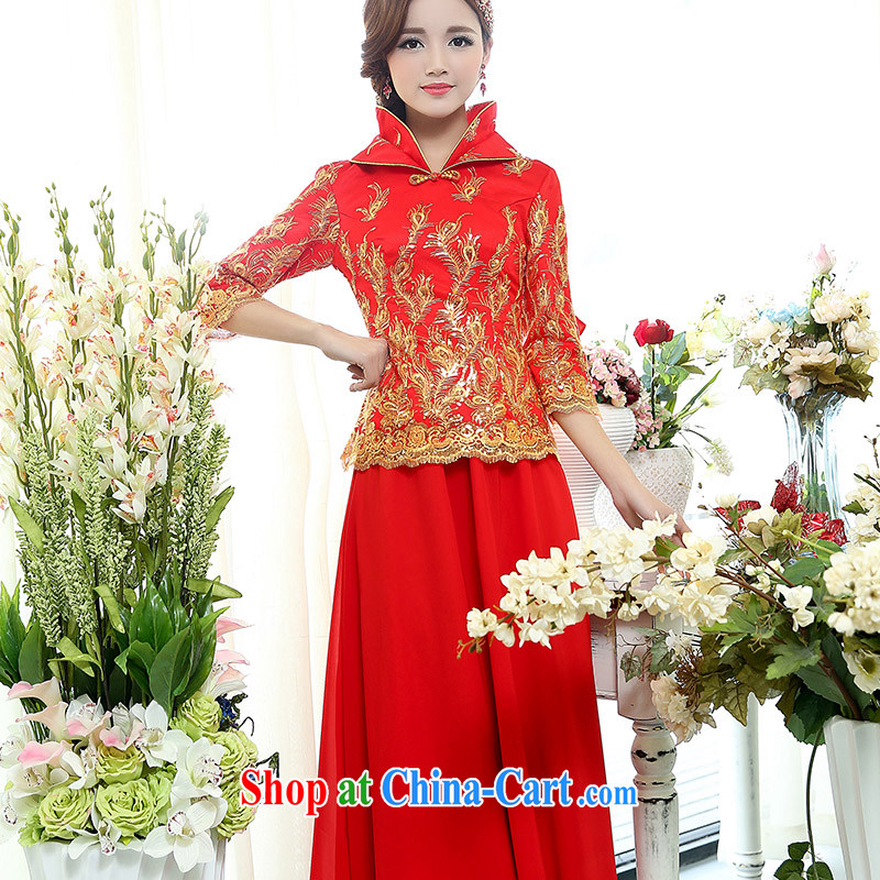 Access to and the Su-2015 new spring decor, simple girl with Chinese Antique wedding dresses dress toast two-piece long 1509 A and Ho Kim XXXL, access to good. The show, shopping on the Internet
