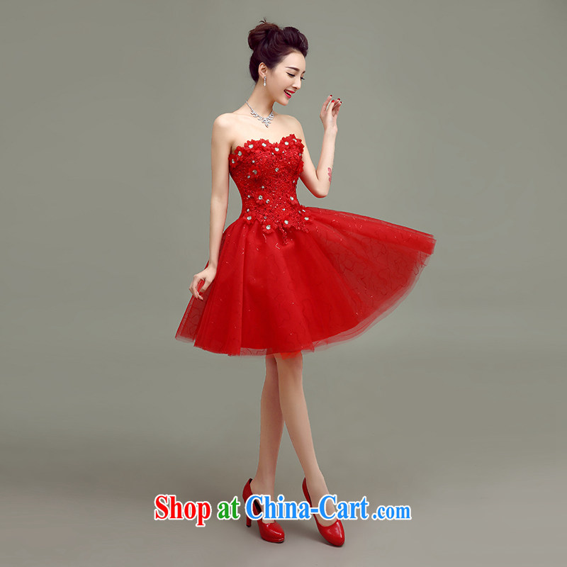 According to T-shirt according to the 2015 new spring and summer toast beauty service short erase chest bridal dresses red wedding dress sister dress red XL, according to t-shirts to adapter, and shopping on the Internet