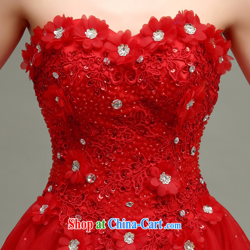 According to T-shirt according to the 2015 new spring and summer toast beauty service short erase chest bridal dresses red wedding dress sister dress red XL, according to t-shirts to adapter, and shopping on the Internet