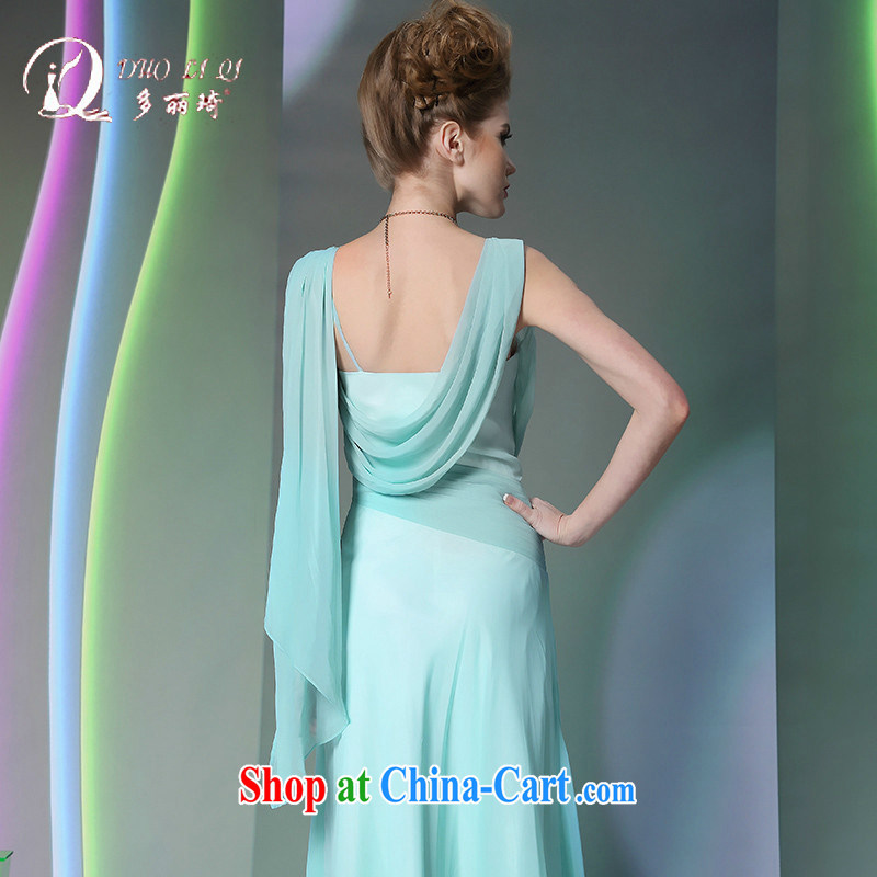 More LAI Ki Europe Evening Dress 2014 multi-lai Ki green silk elegant long dress light blue XL, Li Qi (Doris dress), and, on-line shopping