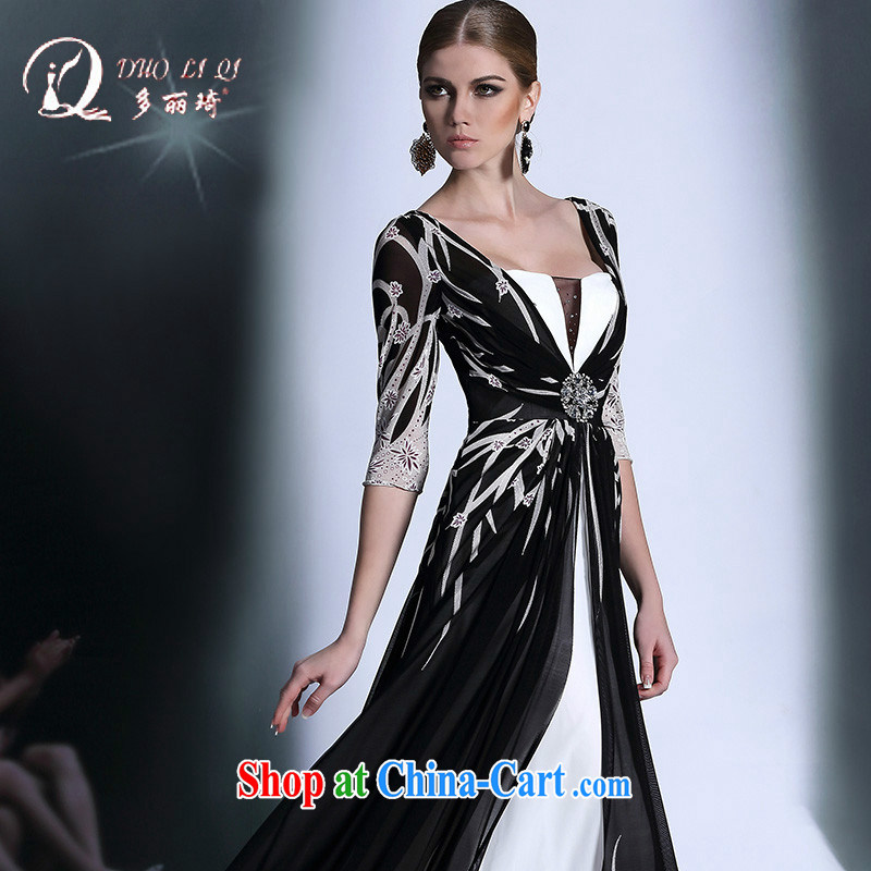 More LAI Ki Europe Evening Dress 2014 long black high quality Evening Dress black XXL