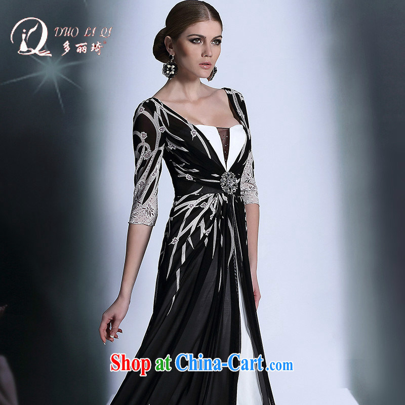 More LAI Ki Europe Evening Dress 2014 long black high quality Evening Dress black XXL, Li Qi (Doris dress), online shopping