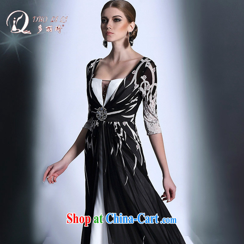 More LAI Ki Europe Evening Dress 2014 long black high quality Evening Dress black XXL, Li Qi (Doris dress), online shopping