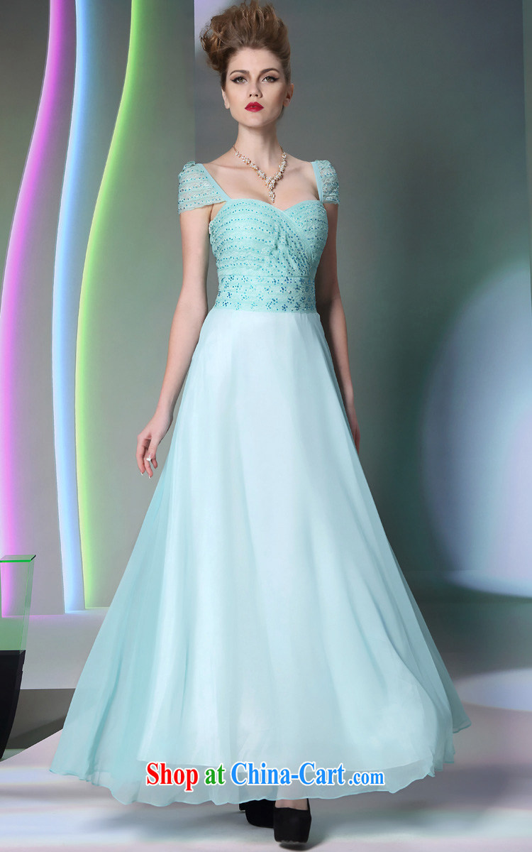 Multi-LAI Ki blue 2014 multi-Lai Ki long dual-shoulder Annual Meeting reception banquet dress fall and winter new dress light blue XXL pictures, price, brand platters! Elections are good character, the national distribution, so why buy now enjoy more preferential! Health