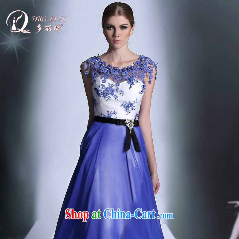 More LAI Ki 2014 royal blue snow woven bag shoulder marriage bows dress upscale banquet dress blue XXL