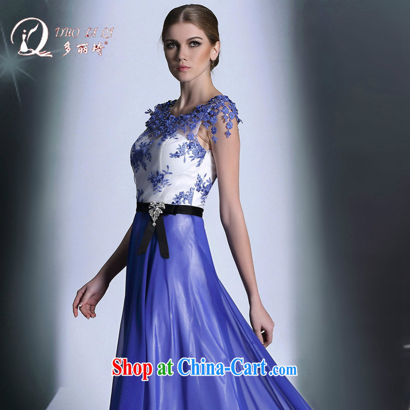 More LAI Ki 2014 royal blue snow woven bag shoulder marriage bows dress upscale banquet dress blue XXL, Li Qi (Doris dress), online shopping