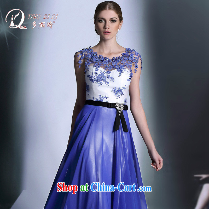 More LAI Ki 2014 royal blue snow woven bag shoulder marriage bows dress upscale banquet dress blue XXL, Li Qi (Doris dress), online shopping