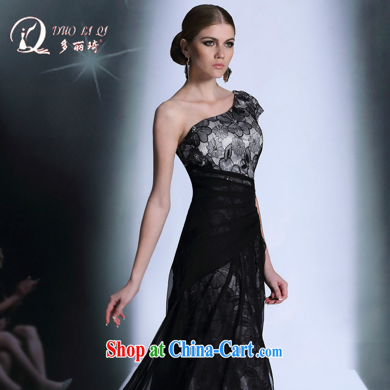 More LAI Ki 2014 Black Video slim, high Annual Reception Banquet China wind dress black M