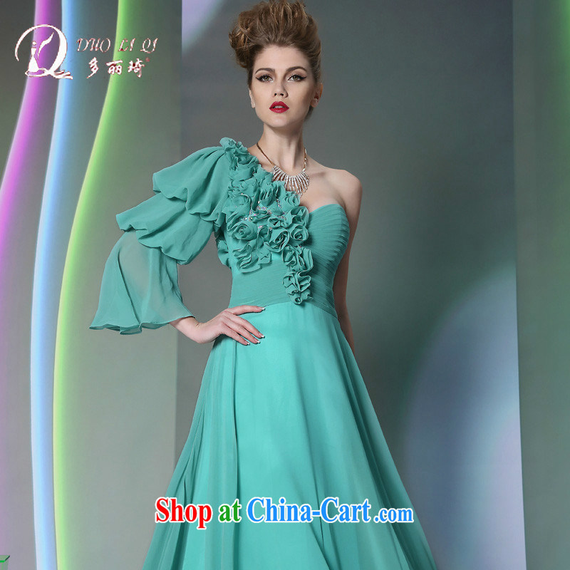 Multi-LAI Ki Europe Evening Dress Green single shoulder snow woven High sense for 2014 new wedding dresses blue XXL, Lai Ki (Doris dress), online shopping