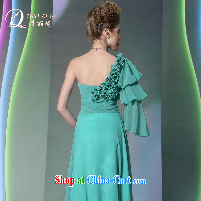 Multi-LAI Ki Europe Evening Dress Green single shoulder snow woven High sense for 2014 new wedding dresses blue XXL, Lai Ki (Doris dress), online shopping