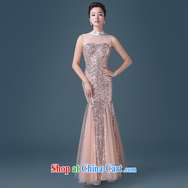 Code hang bridal 2015 wedding dresses Korean fashion toast service is also Evening Dress evening dress long skirts the dream crowsfoot, perfect curve -- bare pink XL that hang Seng bride, shopping on the Internet