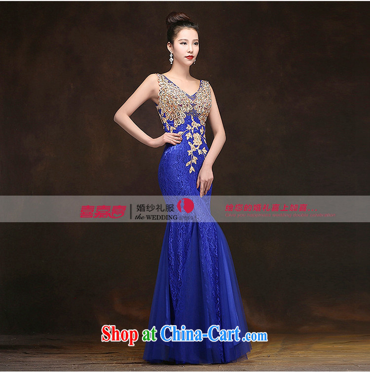 Hi Ka-hi 2015 new bows dress Korean crowsfoot double-shoulder dress V for the Annual Dinner Show dress skirt DJ 06 blue left size tailored pictures, price, brand platters! Elections are good character, the national distribution, so why buy now enjoy more preferential! Health