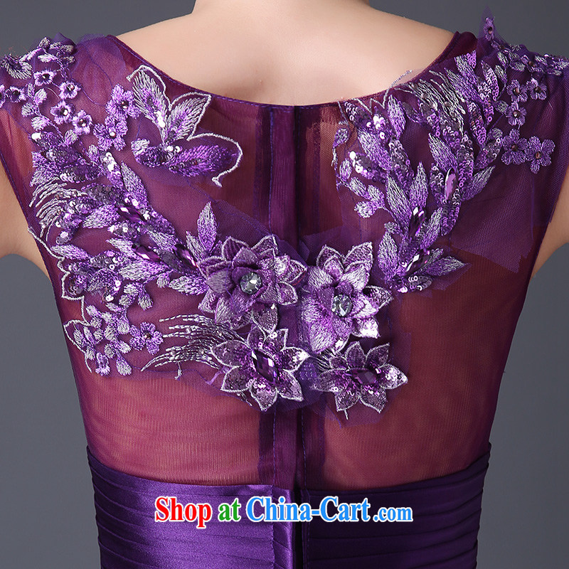 Code Hang Seng bridal 2015 long gown Evening Dress stylish european lace dress a field shoulder bows. Elections and half, three-dimensional flowers, good quality fabrics -- purple XXL, and constant bride, shopping on the Internet