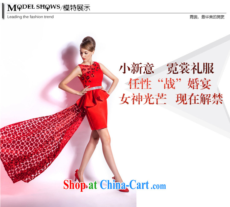 The Champs Elysees, as soon as possible, pre-sale 2015 new front short long dress bridal toast serving upscale red marriage ceremony Short package and red XXL pictures, price, brand platters! Elections are good character, the national distribution, so why buy now enjoy more preferential! Health