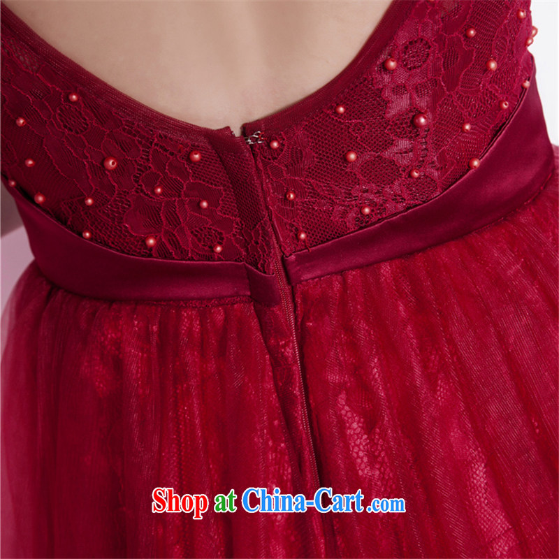 The Champs Elysees, as soon as possible, new bride toast serving American and European high-end Evening Dress long, the Field shoulder evening dress party party wedding dress skirt wine red XXL, Hong Kong, and, shopping on the Internet