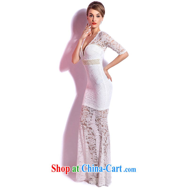 The Champs Elysees, as soon as possible, 2015 V deep sense of small dress dresses Annual Meeting banquet long evening dress girl Car Show model moderator model show XXL, Hong Kong, and, on-line shopping