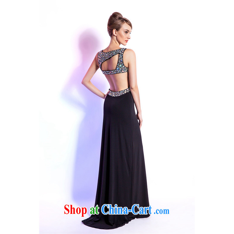 Beijing, Hong Kong, Europe and North America as soon as possible and stylish terrace back on the truck black dress long Banquet hosted human influenza evening dance annual night walk-soo XXL, Hong Kong, and, shopping on the Internet