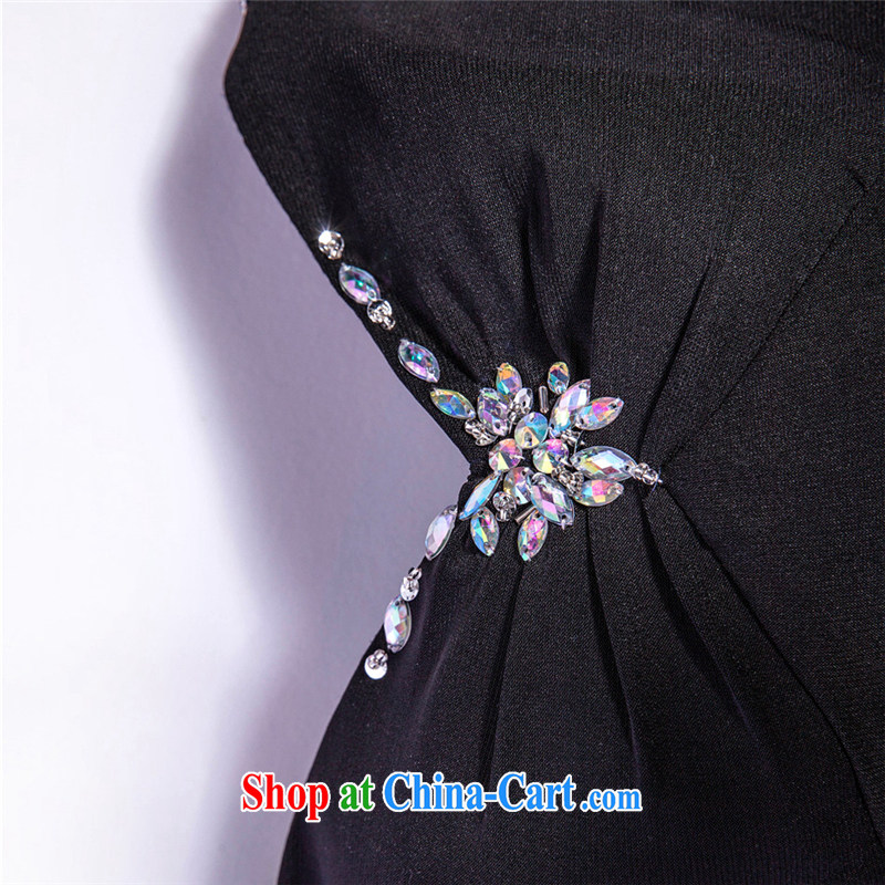 Beijing, Hong Kong, Europe and North America as soon as possible and stylish terrace back on the truck black dress long Banquet hosted human influenza evening dance annual night walk-soo XXL, Hong Kong, and, shopping on the Internet