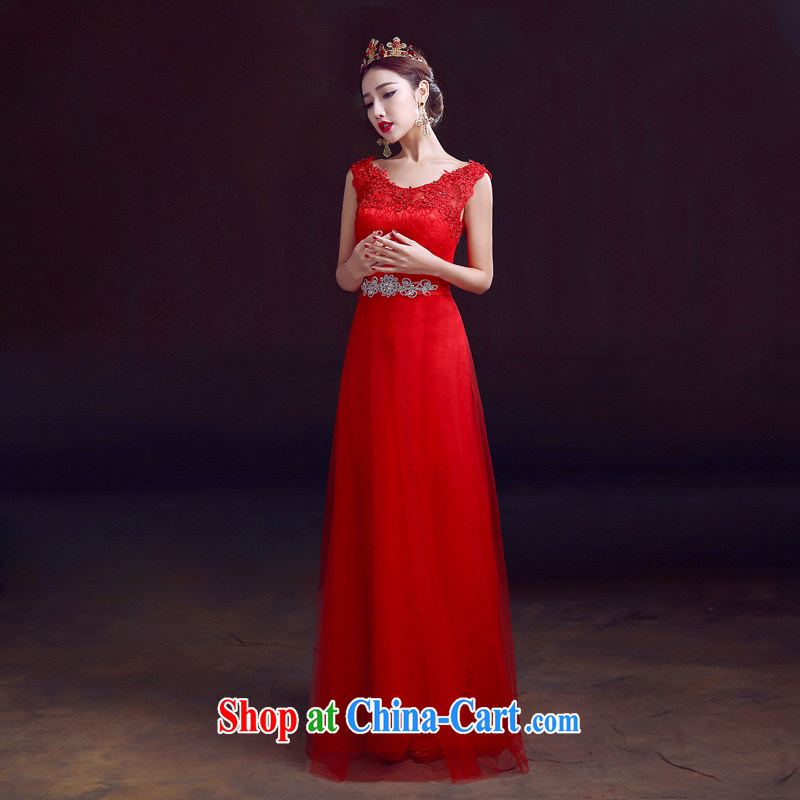 The woman bows Service Bridal 2015 spring red long wedding dress shoulders cultivating graphics thin toast clothing red XXL, dumping the married Yi, shopping on the Internet