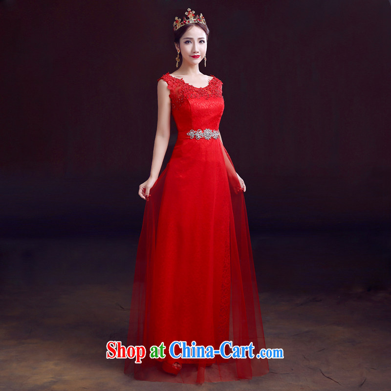 The woman bows Service Bridal 2015 spring red long wedding dress shoulders cultivating graphics thin toast clothing red XXL, dumping the married Yi, shopping on the Internet