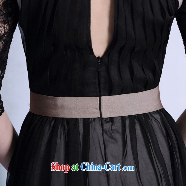 Multi-LAI Ki Europe evening dress, cuff lace dress black back exposed sexy evening dress up show host dress black XXL pictures, price, brand platters! Elections are good character, the national distribution, so why buy now enjoy more preferential! Health