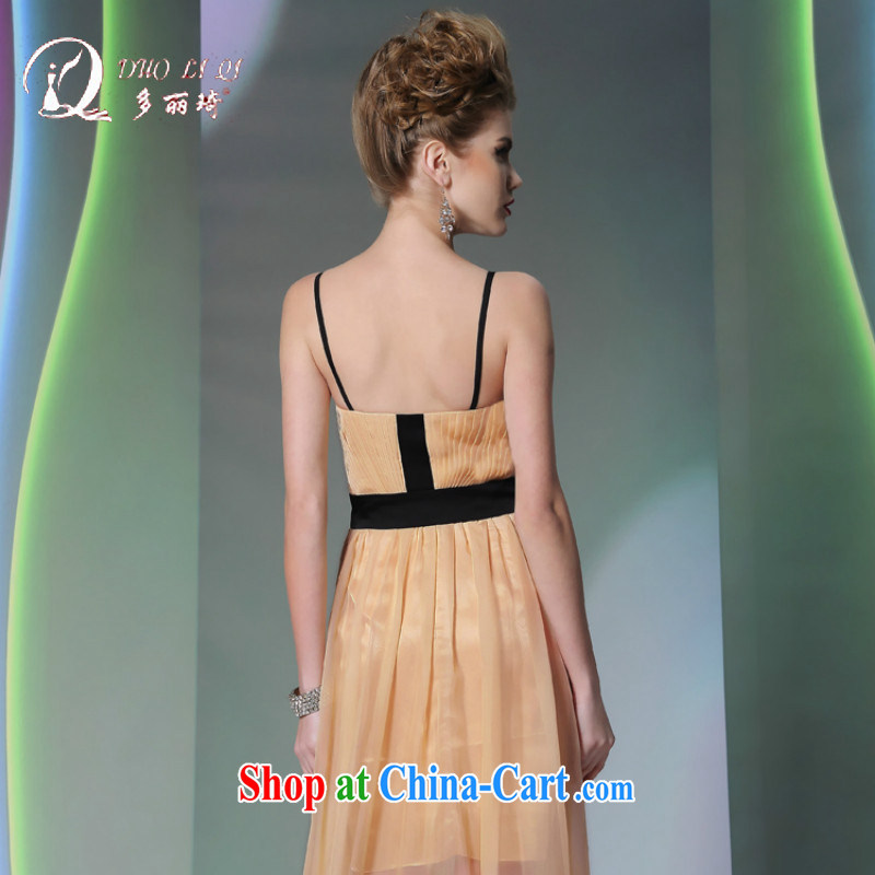 More than Li Qi 2014 Evening Dress multi-lai Ki straps fluoroscopy dress yellow beauty dresses annual tea color L, Li Qi (Doris dress), online shopping