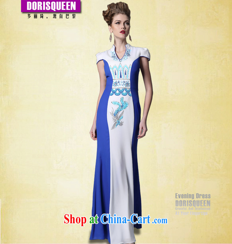 Multi-LAI Ki classic qipao S curve dress dresses T go Sau model dress blue L pictures, price, brand platters! Elections are good character, the national distribution, so why buy now enjoy more preferential! Health