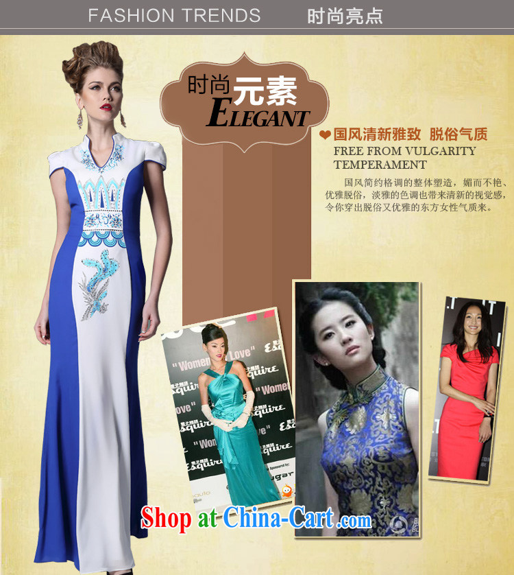 Multi-LAI Ki classic qipao S curve dress dresses T go Sau model dress blue L pictures, price, brand platters! Elections are good character, the national distribution, so why buy now enjoy more preferential! Health