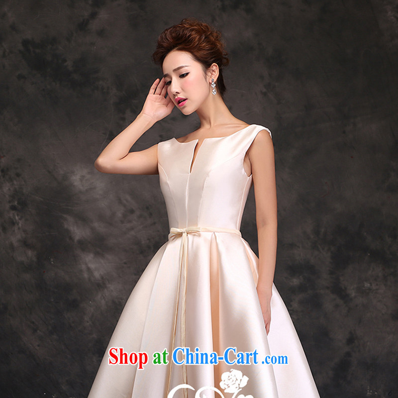Evening Dress 2015 new Korean long spring and summer bows bridal Wedding Fashion moderator dress dresses female light yellow will not do not switch so Balaam, and shopping on the Internet