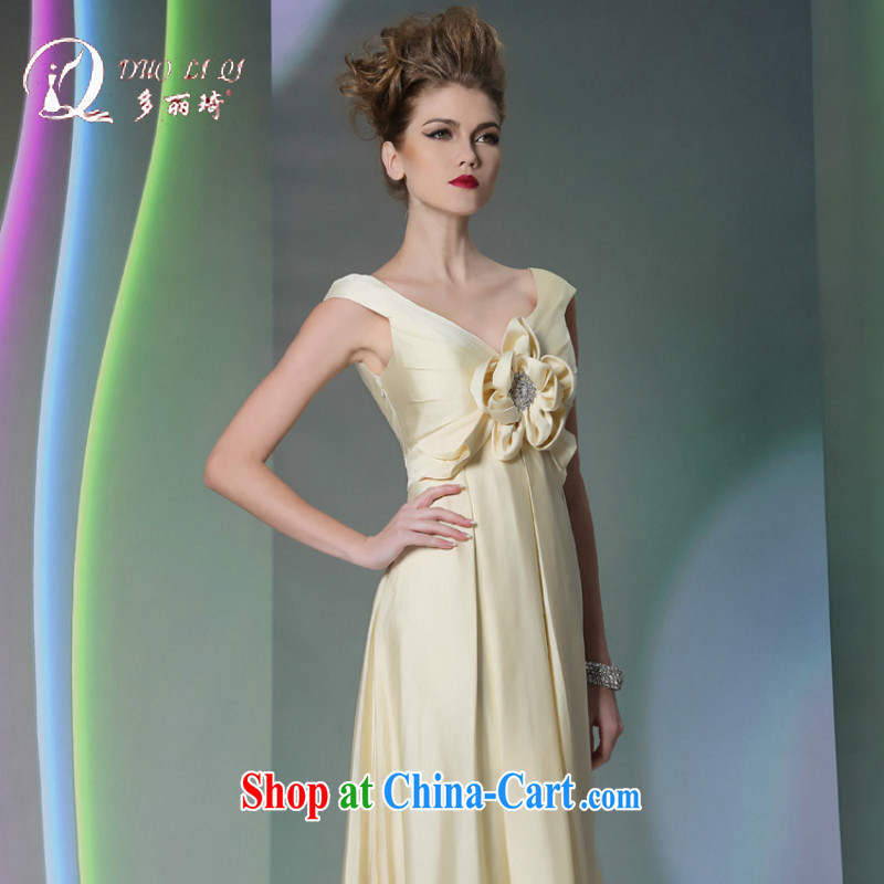 Multi-LAI Ki Europe dress sweet butter yellow silk satin dress white XXL, Li Qi (Doris dress), and, on-line shopping