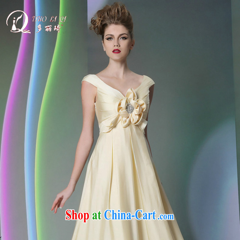 Multi-LAI Ki Europe dress sweet butter yellow silk satin dress white XXL, Li Qi (Doris dress), and, on-line shopping