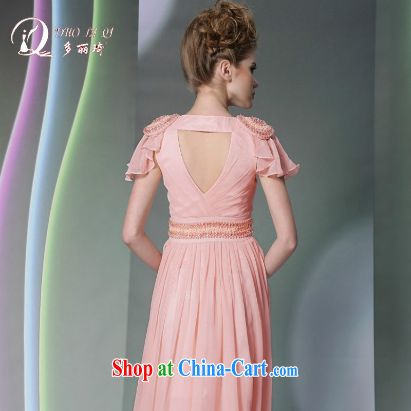 Multi-LAI Ki pink short-sleeve performance Evening Dress 2014 new dress hot appointment bridesmaid evening dress girls pink XXL, Li Qi (Doris dress), online shopping