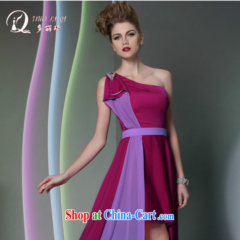 More LAI Ki mauve single shoulder style evening dress Red Carpet show dress long 2014 Hot Selling Wedding dress purple XXL, LAI Ki (Doris dress), online shopping