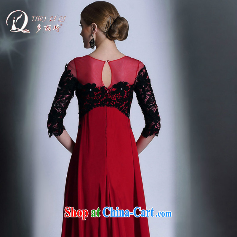 European and American dress and black and red color collision cuff in evening dress in Europe and stylish original dress toast winter clothing red XXL, Lai Ki (Doris dress), and, on-line shopping