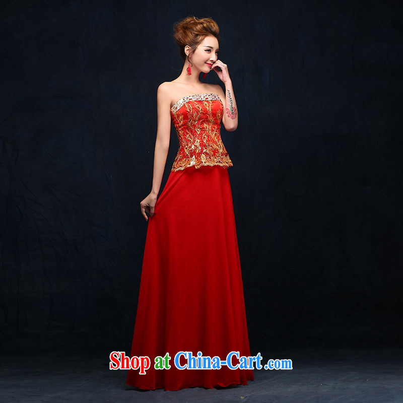 Red bridal toast service 2015 spring and summer new banquet dress short wedding dresses women marriage bridesmaid clothing red XL