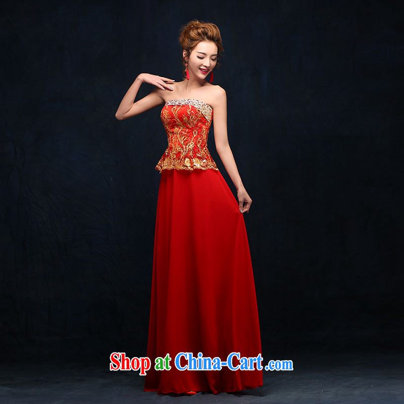 Red bridal toast service 2015 spring and summer new banquet dress short wedding dresses women marriage bridesmaid clothing red XL, according to Lin, Elizabeth, and shopping on the Internet