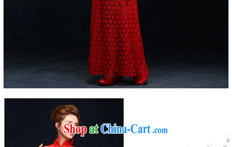 2015 new cheongsam dress Chinese wedding dress spring red lace retro improved bridal toast clothing red M pictures, price, brand platters! Elections are good character, the national distribution, so why buy now enjoy more preferential! Health