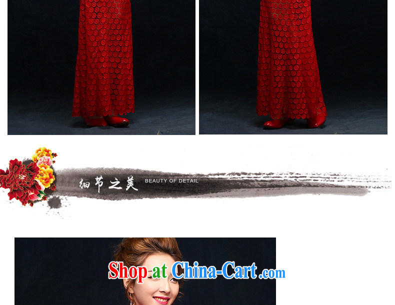 2015 new cheongsam dress Chinese wedding dress spring red lace retro improved bridal toast clothing red M pictures, price, brand platters! Elections are good character, the national distribution, so why buy now enjoy more preferential! Health