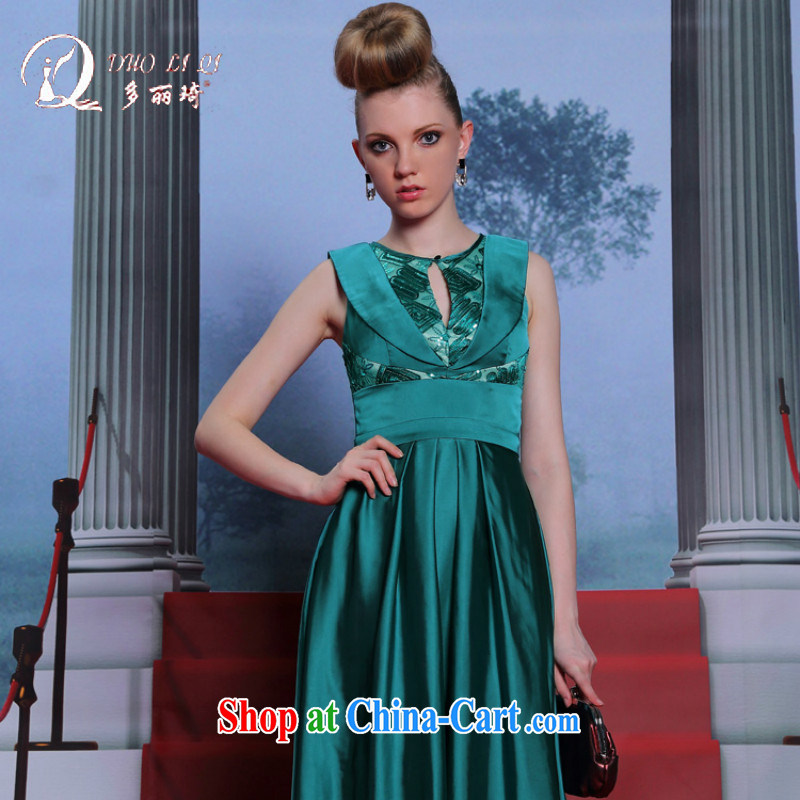 More than Li Qi 2014 elegant evening dress in Europe and the Code, small dress damask dress army green XXL, Li Qi (Doris dress), and shopping on the Internet