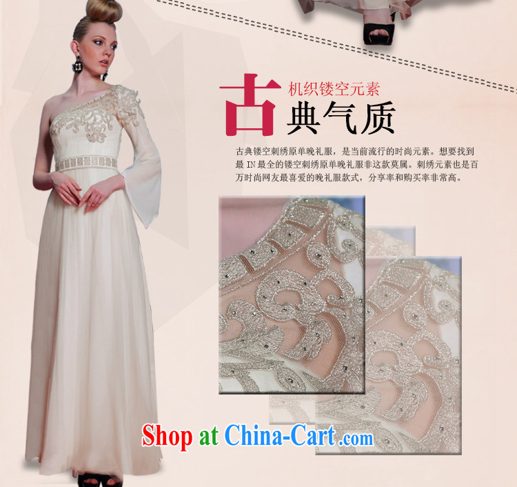 Multi-LAI Ki ivory Evening Dress single shoulder embroidery fall long dress fluoro long skirt dress white XXL pictures, price, brand platters! Elections are good character, the national distribution, so why buy now enjoy more preferential! Health