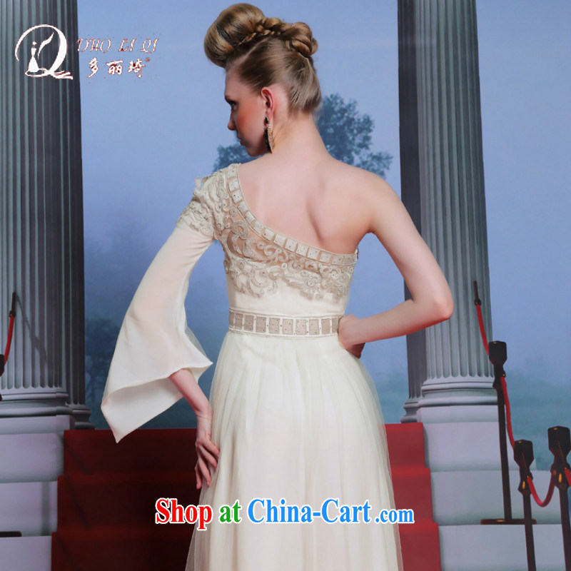 Multi-LAI Ki ivory dress single shoulder embroidery fall long dress fluoro long skirt dress white XXL, Lai Ki (Doris dress), and shopping on the Internet
