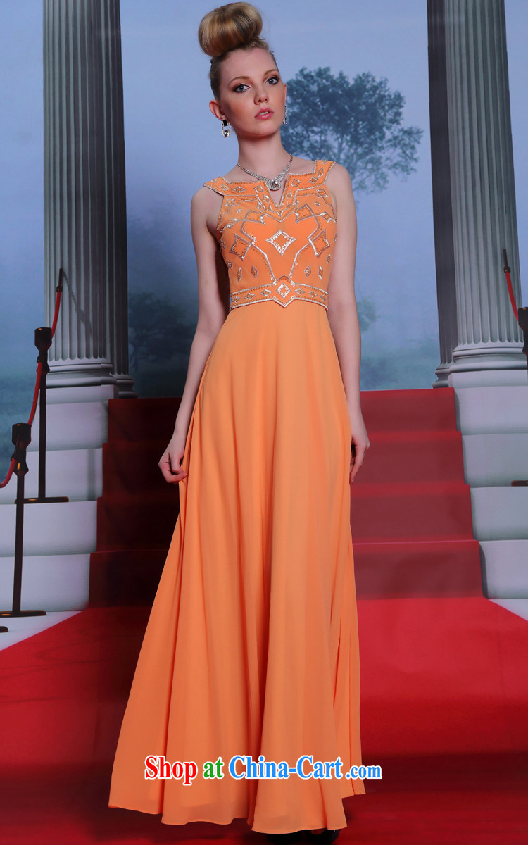 Multi-LAI Ki New Evening Dress orange retro dress model go show dress orange XXL pictures, price, brand platters! Elections are good character, the national distribution, so why buy now enjoy more preferential! Health