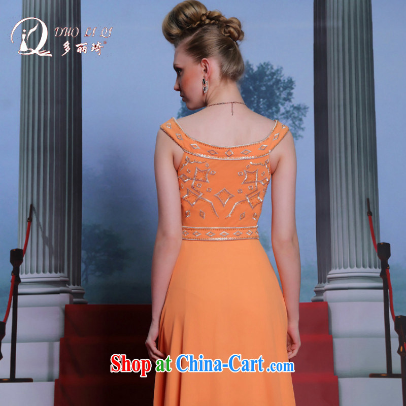 Multi-LAI Ki New Evening Dress orange retro dress model go show dress orange XXL, Li Qi (Doris dress), and shopping on the Internet