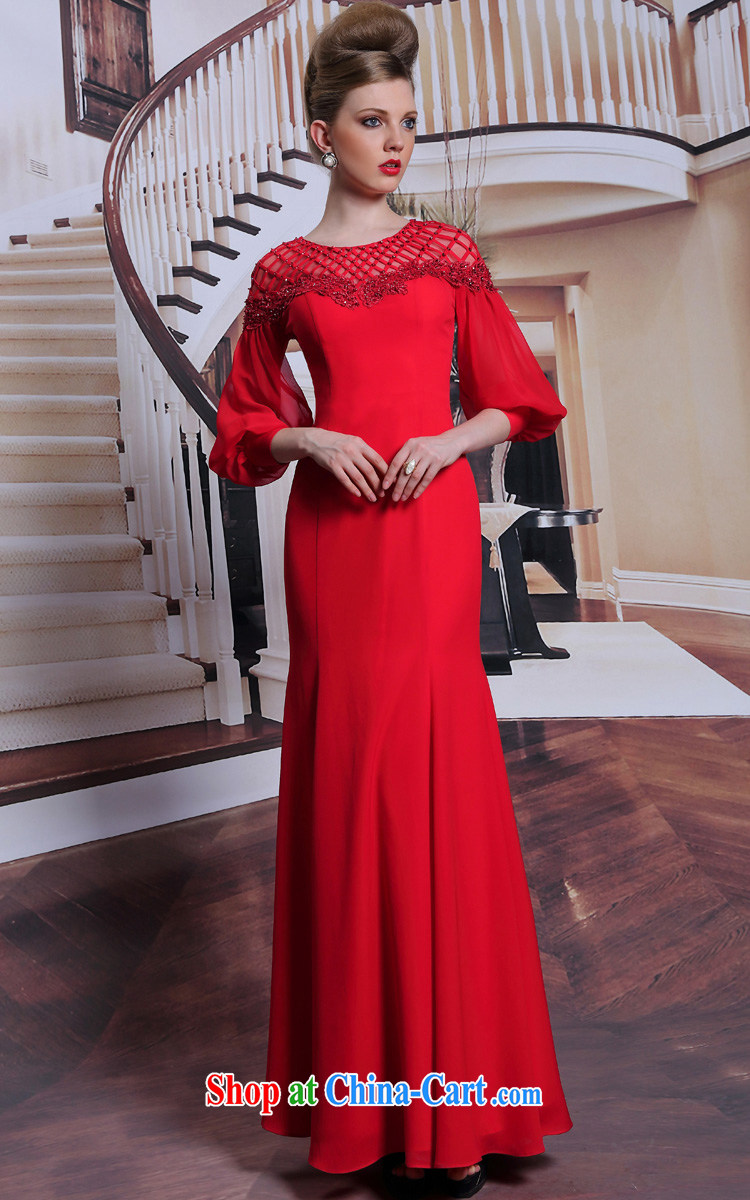 Multi-LAI Ki Europe Evening Dress dress fall bridal toast service cuff dress red L pictures, price, brand platters! Elections are good character, the national distribution, so why buy now enjoy more preferential! Health